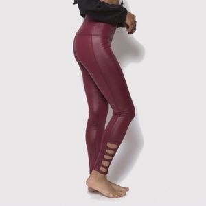 Loungewear Strappy Side Faux Leather Legging S
